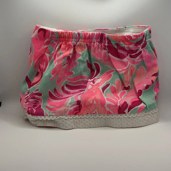 Lilly Pulitzer Girls Size 4 Floral Skort, Pink & Green Print - Picture 2 of 6